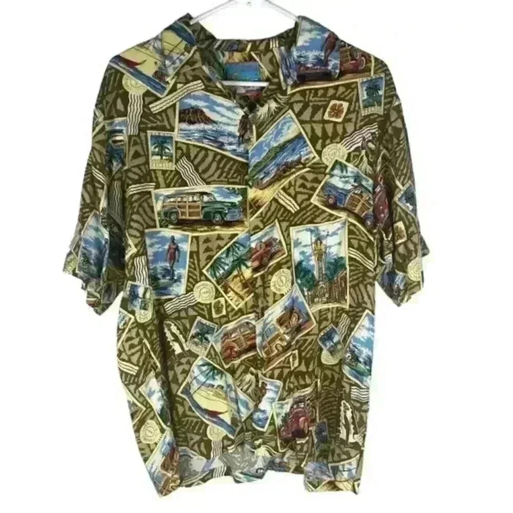 𝅺JOE Kealoha Genuine Hawaiian Shirt‎ Vintage S/S Button Lifeguard Woody Surfing